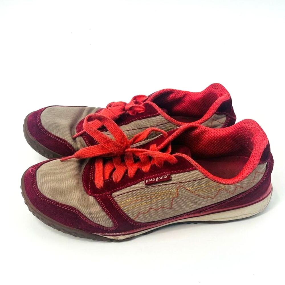 Patagonia Sneakers Fitz Sneaks Suede Leather Lace Up Low Top Red Womens Size 11